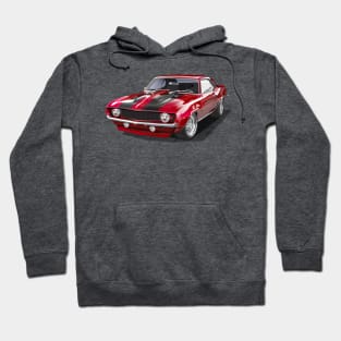 Chevy Camaro Muscle Car 1969 Red Hoodie